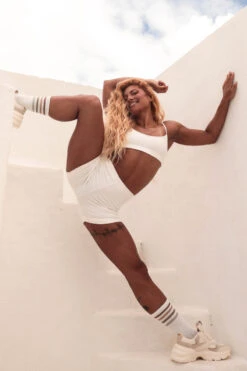 Rolling KI Top - Ribbed Off-White -Pole Dance Clothing & Shoes Shop RollingGABI 1142