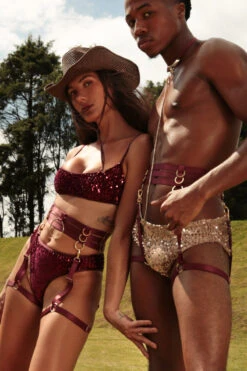 Rolling Halo Harness - Burgundy -Pole Dance Clothing & Shoes Shop RollingHaras 475