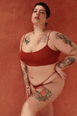 Rolling KI Cheeky Bottoms - Ribbed Clay -Pole Dance Clothing & Shoes Shop Rollingcanelados 803