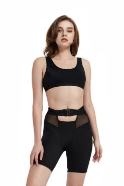 Hamade Activewear Buckle Cycling Shorts - Black -Pole Dance Clothing & Shoes Shop SS04 1