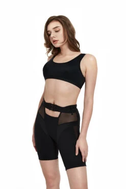 Hamade Activewear Buckle Cycling Shorts - Black -Pole Dance Clothing & Shoes Shop SS05