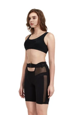 Hamade Activewear Buckle Cycling Shorts - Black -Pole Dance Clothing & Shoes Shop SS06 1