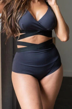 Lunalae Tara High Waisted Bottoms - Recycled Black -Pole Dance Clothing & Shoes Shop TaraHighWaistBottoms1