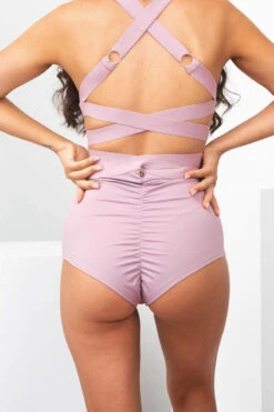 Lunalae Tara High Waisted Bottoms - Recycled Mauve -Pole Dance Clothing & Shoes Shop TaraHighWaistBottoms12