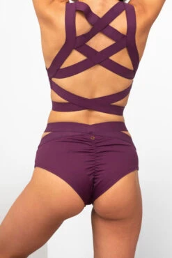 Lunalae Tara Low Waisted Bottoms - Recycled Mulberry -Pole Dance Clothing & Shoes Shop TaraLowWaistBottoms8