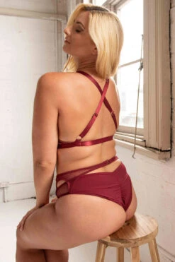 Tatiana Activewear Kaizen Shorts - Burgundy 13 Tatiana Activewear Kaizen Shorts - Burgundy -Pole Dance Clothing & Shoes Shop TatianaActiveKaizenBurgundyPoleWearSet8cropped