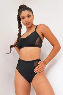 Lunalae Bellani High Waisted Bottoms - Recycled Black -Pole Dance Clothing & Shoes Shop bellani6