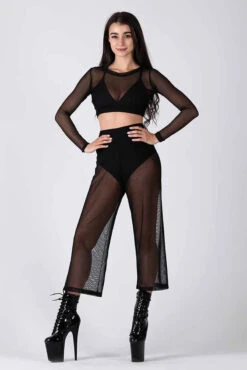 REV ACTIV Mesh Flow Pants - Black 7 REV ACTIV Mesh Flow Pants - Black -Pole Dance Clothing & Shoes Shop black mesh long set pleasure 2