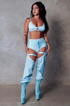 CXIX 119 Bralette - Blue Print -Pole Dance Clothing & Shoes Shop blue bralette poklewear dancewear 119 fashion CXIX