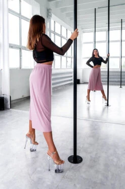 REV ACTIV Flow Pants - Rose Pink -Pole Dance Clothing & Shoes Shop comfyrosepinkside