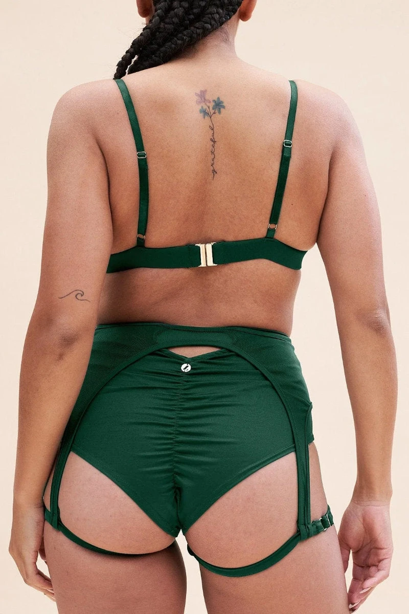 Lunalae Cora High Waist Bottoms - Recycled Moss Green 2 Lunalae Cora High Waist Bottoms - Recycled Moss Green - Image 2