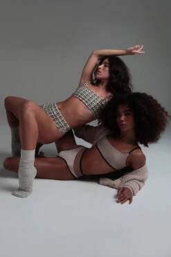 Rolling Cable Calf High Socks - Oatmeal -Pole Dance Clothing & Shoes Shop day02rolling1168