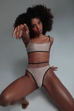 Rolling Vento Glam Reversible Bottoms - Black Lurex / Beige -Pole Dance Clothing & Shoes Shop day02rolling1198