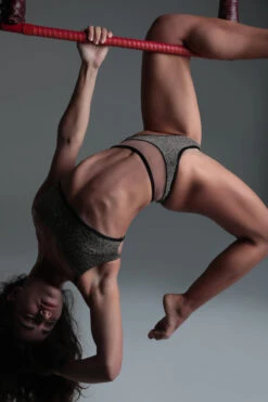 Rolling Vento Glam Reversible Bottoms - Black Lurex / Beige