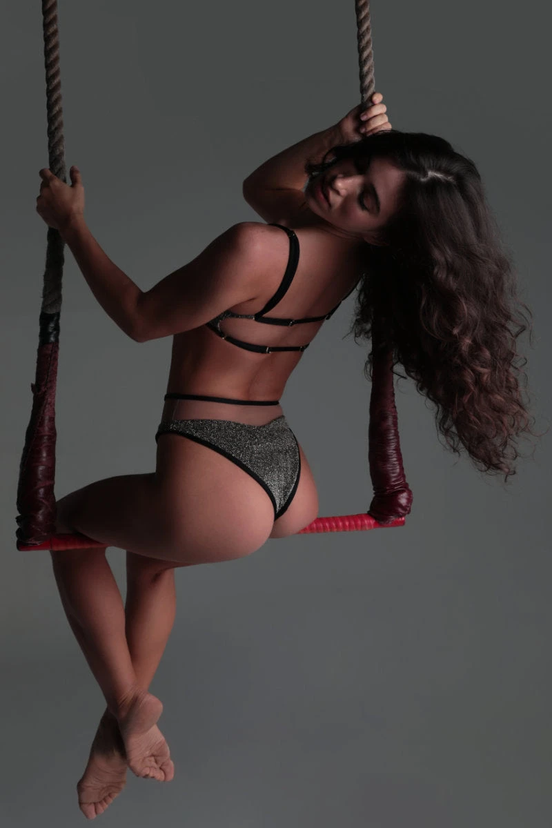 Rolling Vento Glam Reversible Top - Black Lurex / Beige 2 Rolling Vento Glam Reversible Top - Black Lurex / Beige - Image 2