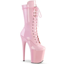 Pleaser USA Flamingo-1050 8inch Pleaser Boots - Patent Baby Pink -Pole Dance Clothing & Shoes Shop flamingo 1050 bp