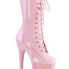 Pleaser USA Flamingo-1050 8inch Pleaser Boots - Patent Baby Pink