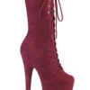 Pleaser USA Flamingo-1050FS Faux Suede 8inch Pleaser Boots - Burgundy