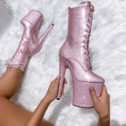 Hella Heels The Glitterati 8inch Boots - Sugarbaby -Pole Dance Clothing & Shoes Shop glitter 26