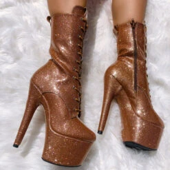 Hella Heels The Glitterati 7inch Boots - Oh Honey -Pole Dance Clothing & Shoes Shop glitter 58