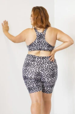 Lunalae Zeta Biker Shorts - Grey Leopard -Pole Dance Clothing & Shoes Shop greyleomali biker2 1