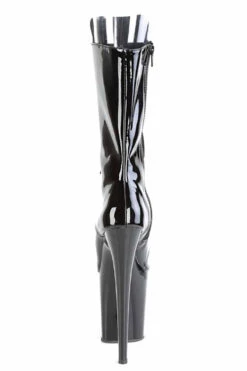 Pleaser USA Flamingo-1051 8inch Peep Toe Pleaser Boots - Patent Black -Pole Dance Clothing & Shoes Shop img09