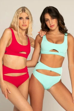 Paradise Chick Miami Opencut Shorts - Ribbed Mint -Pole Dance Clothing & Shoes Shop miami ribbed