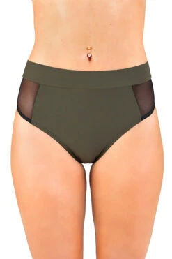 Dragonfly Molly Shorts - Khaki Mesh -Pole Dance Clothing & Shoes Shop msk2
