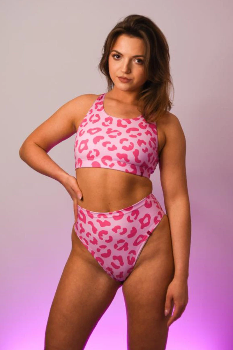 Pole Addict Mona High Leg Bottoms - Pink Panther 1 Pole Addict Mona High Leg Bottoms - Pink Panther