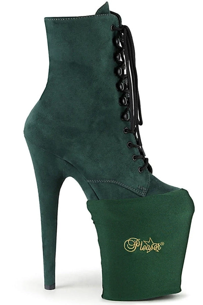 Pleaser USA Shoe Protectors - Emerald Green Lycra 1 Pleaser USA Shoe Protectors - Emerald Green Lycra