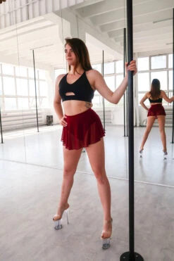 REV ACTIV Mesh Skirt Bottoms- Wine -Pole Dance Clothing & Shoes Shop rev3 1