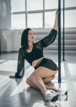 REV ACTIV Mesh Wrap Blouse - Black -Pole Dance Clothing & Shoes Shop revactiv dancetemple all malowanieswiatlem 022