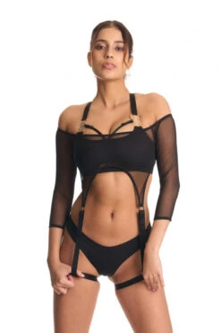 Bandurska Risk Top -Mesh Black -Pole Dance Clothing & Shoes Shop risk mesh top
