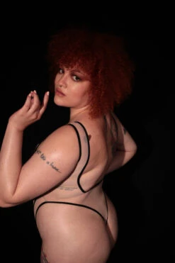 Rolling Vertigo Bodysuit - Beige/Black -Pole Dance Clothing & Shoes Shop rollings0208