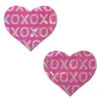 Pastease XO Heart Nipple Pasties - Disco Ball Pink