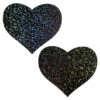 Pastease Heart Nipple Pasties - Black Sparkle