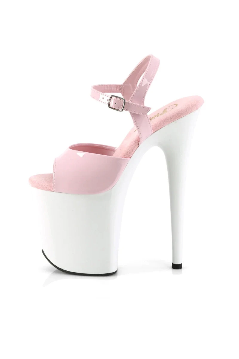 Pleaser USA Flamingo-809 8inch Pleasers - Patent Baby Pink/White 2 Pleaser USA Flamingo-809 8inch Pleasers - Patent Baby Pink/White - Image 2