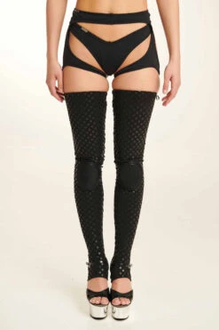 Paradise Chick Sticky Star Socks (ultra Grip With Kneepads) - Black