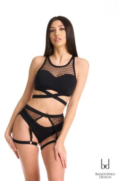 Bandurska Sugar Suspender Accessory - Black -Pole Dance Clothing & Shoes Shop sugar premium suspenders